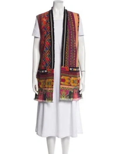 Pre-owned Etro Printed Vest In Orange