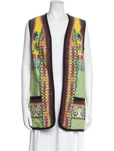 Pre-owned Etro Printed Vest W/ Tags In Green