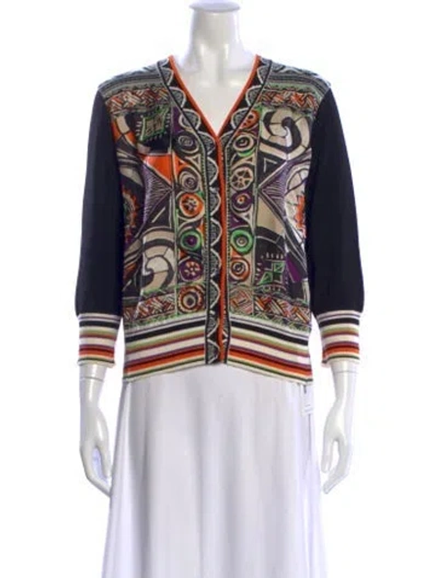 Pre-owned Etro Printed V-neck Sweater