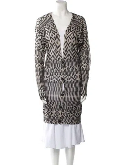 Pre-owned Etro Printed V-neck Sweater In Neutral