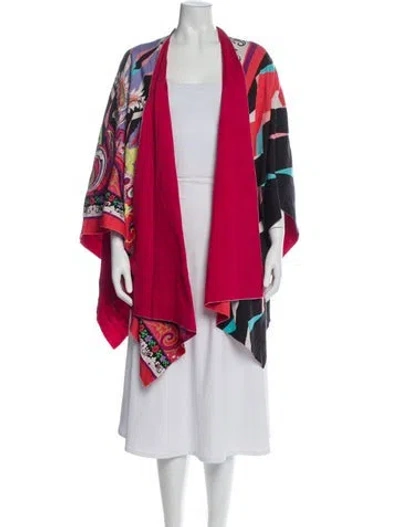 Pre-owned Etro Printed V-neck Sweater In Red