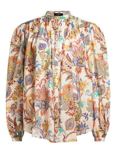 ETRO PRINTED VOILE SHIRT