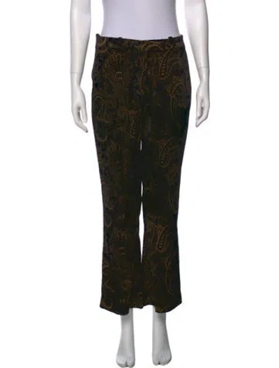Pre-owned Etro Printed Wide Leg Pants In Black