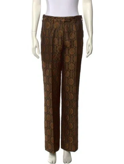 Pre-owned Etro Printed Wide Leg Pants In Black