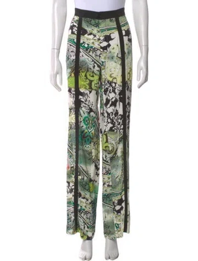 Pre-owned Etro Printed Wide Leg Pants In Green
