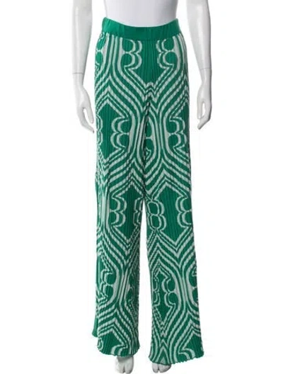 Pre-owned Etro Printed Wide Leg Pants In Green