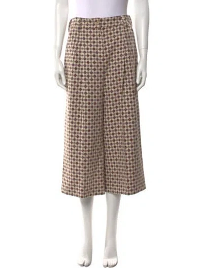 Pre-owned Etro Printed Wide Leg Pants In Neutral