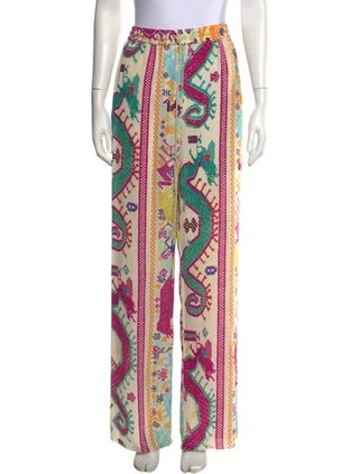 Pre-owned Etro Printed Wide Leg Pants In Pink