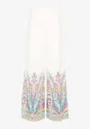 Etro Printed Cotton-blend Wide-leg Pants In White