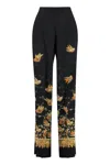 Etro Printed Wide-leg Trousers In Black