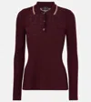 Etro Printed Wool And Cotton Polo Sweater In Burgundy