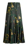 Etro Printed Wool-blend Midi Skirt In Green