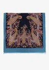 Etro Printed Wool Blend Scarf In Multi