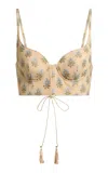 Etro Printed Wool-cotton Bustier Top In Multi