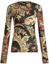 Etro Jersey Top In Multicolour