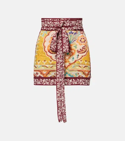 Etro High Waist Mini Length Wrap Skirt In Multi
