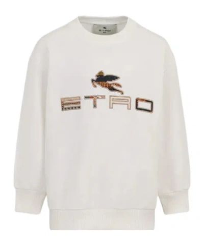 Etro Prints Legacy Cotton Sweatshirt With Logo In White