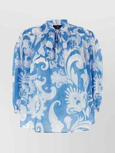 ETRO PUFF SLEEVES SHEER FABRIC BLOUSE