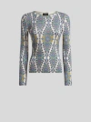 Etro , Silk-blend Medallion And Paisley Sweater, Woman, White, Size 50 In Weiss