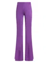 Etro Glossy Jersey Flared Trousers In Purple