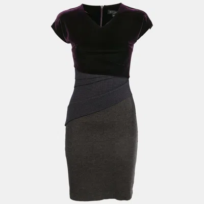 Pre-owned Etro Purple Velvet And Wool Mini Dress S