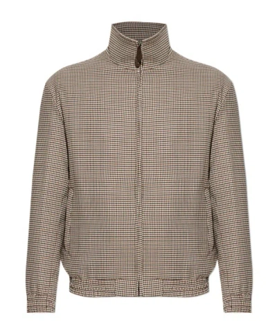 Etro Quilted Check Jacket In Brown