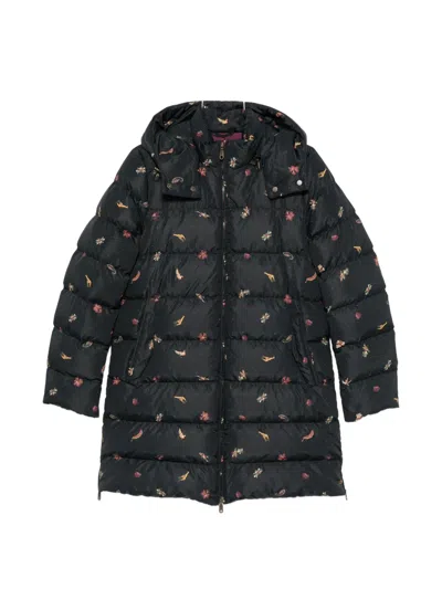 Etro Quilted Hooded Coat In Black