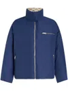 Etro Quilted Jacket With High Collar In Blue