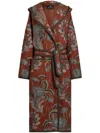 Etro Quilted Jacquard Coat In Red
