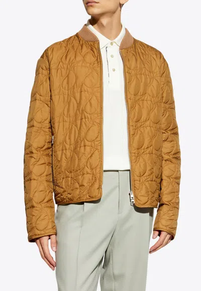 Etro Quilted Paisley Zip-up Jacket In Brown