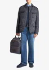 Etro Quilted Jacket With Pockets In Blue