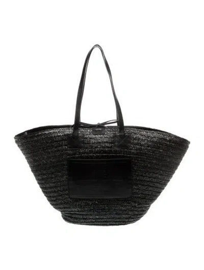 Pre-owned Etro Raffia Shoulder Bag In Black