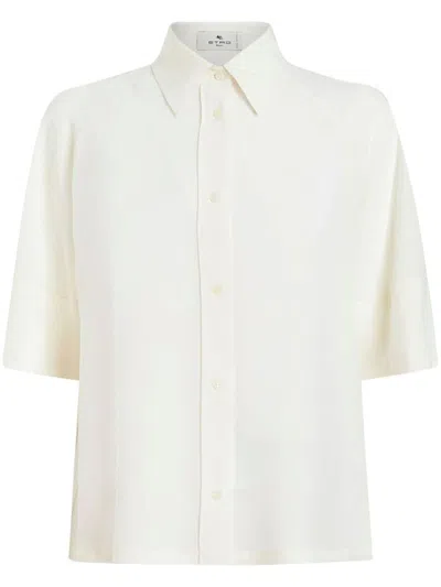 Etro Raglan-sleeved Button Shirt In White
