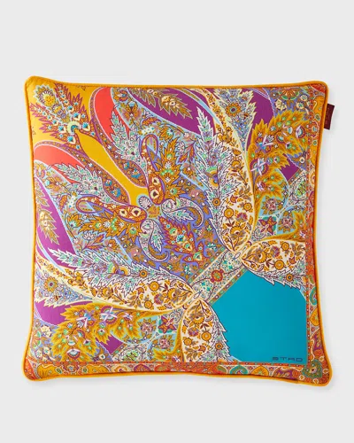Etro Rajasthan Decorative Pillow, 18" Square In Mlt Green