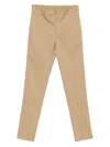 Etro Raw-edge Cotton Trousers In Brown
