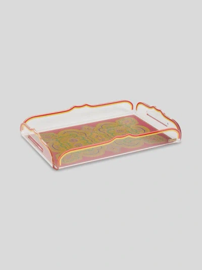 Etro Rechteckiges Tablett Mit Mandala In Rot