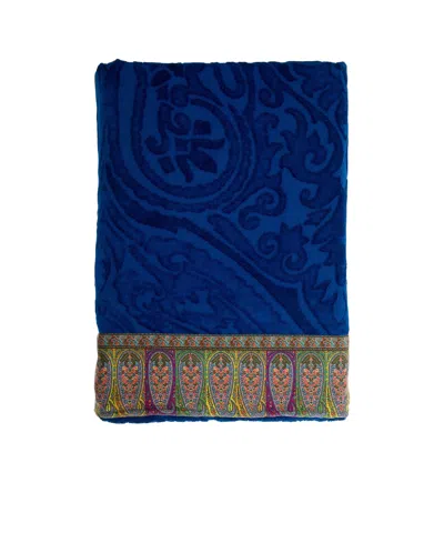 Etro Rectangular Beach Towel In Blue
