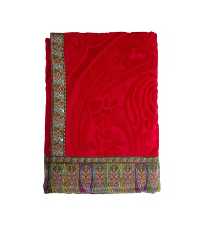 Etro Rectangular Beach Towel In Red