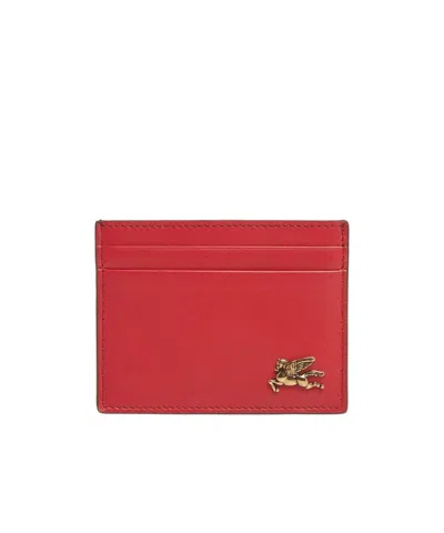 Etro Rectangular Card Bag In Red