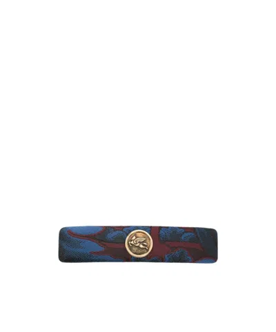 Etro Rectangular Hairpin In Blue