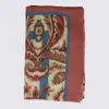 Etro Red And Beige Wool Scarves In Sand