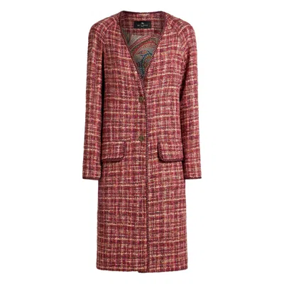 ETRO ETRO RED COATS - SINGLE BREASTED COATS WOMEN