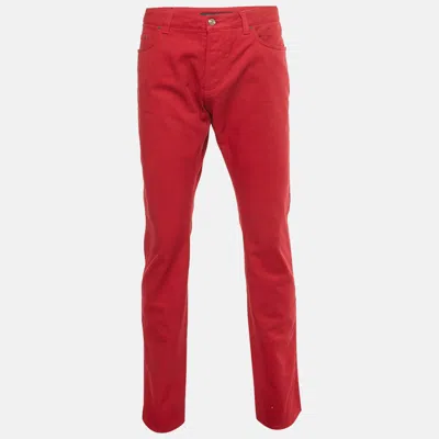 Pre-owned Etro Red Denim Regular Fit Jeans Xxl Waist 38"