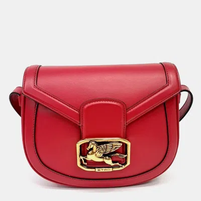 Pre-owned Etro Red Leather Crossbody Bag