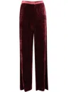 Etro Velvet Palazzo Trousers In Burgundy
