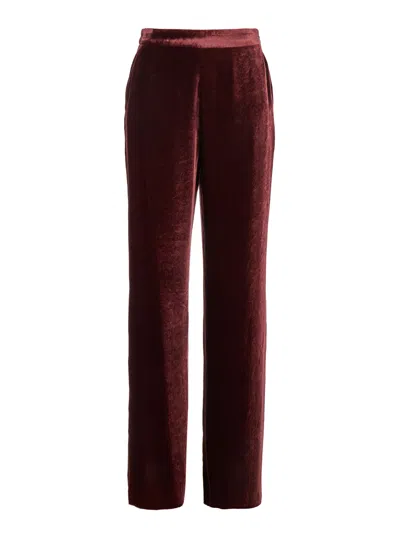 Etro Velvet Straight-leg Trousers In Red