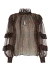 Etro Blusa In Crepe Stampato Donna In Red