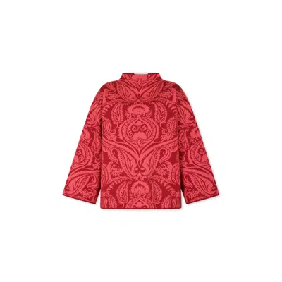 Etro Kids' Red Sweater For Girl With Paisley Pattern