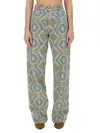Etro Paisley-print High-waisted Wide-leg Jeans In Blue