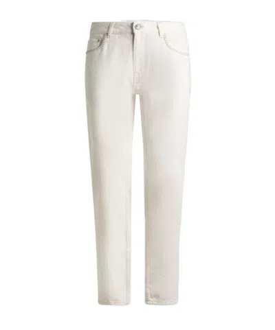 Etro Regular-fit Jeans With Stitching On Front Pockets In White